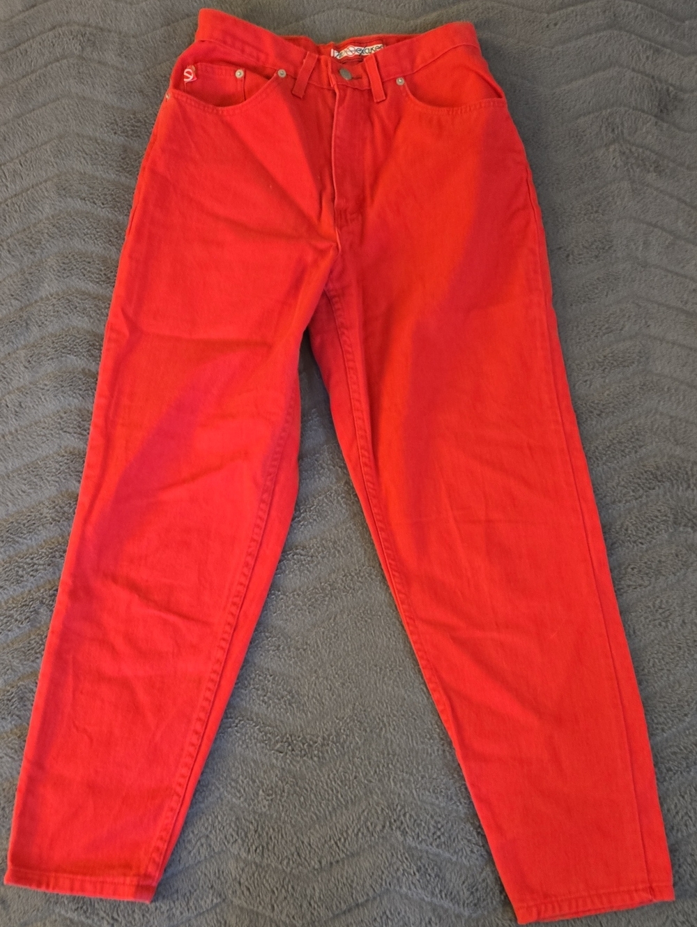 Vintage No Excuses Straight Leg Jeans in Bright Red